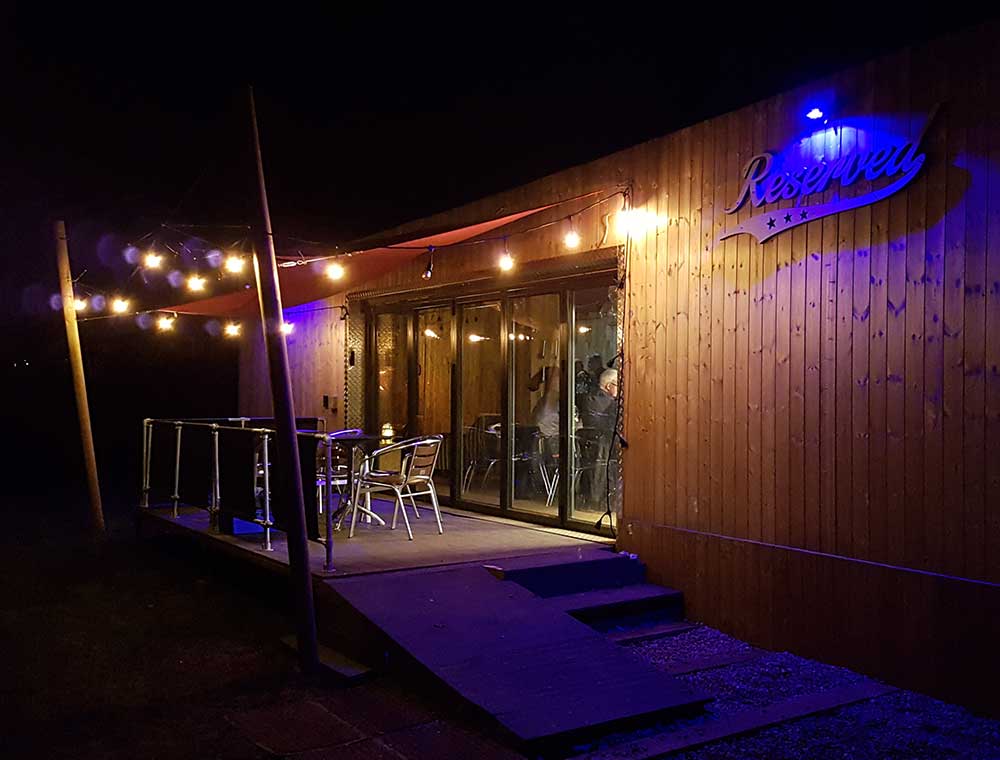 reserved cafe bistro at night